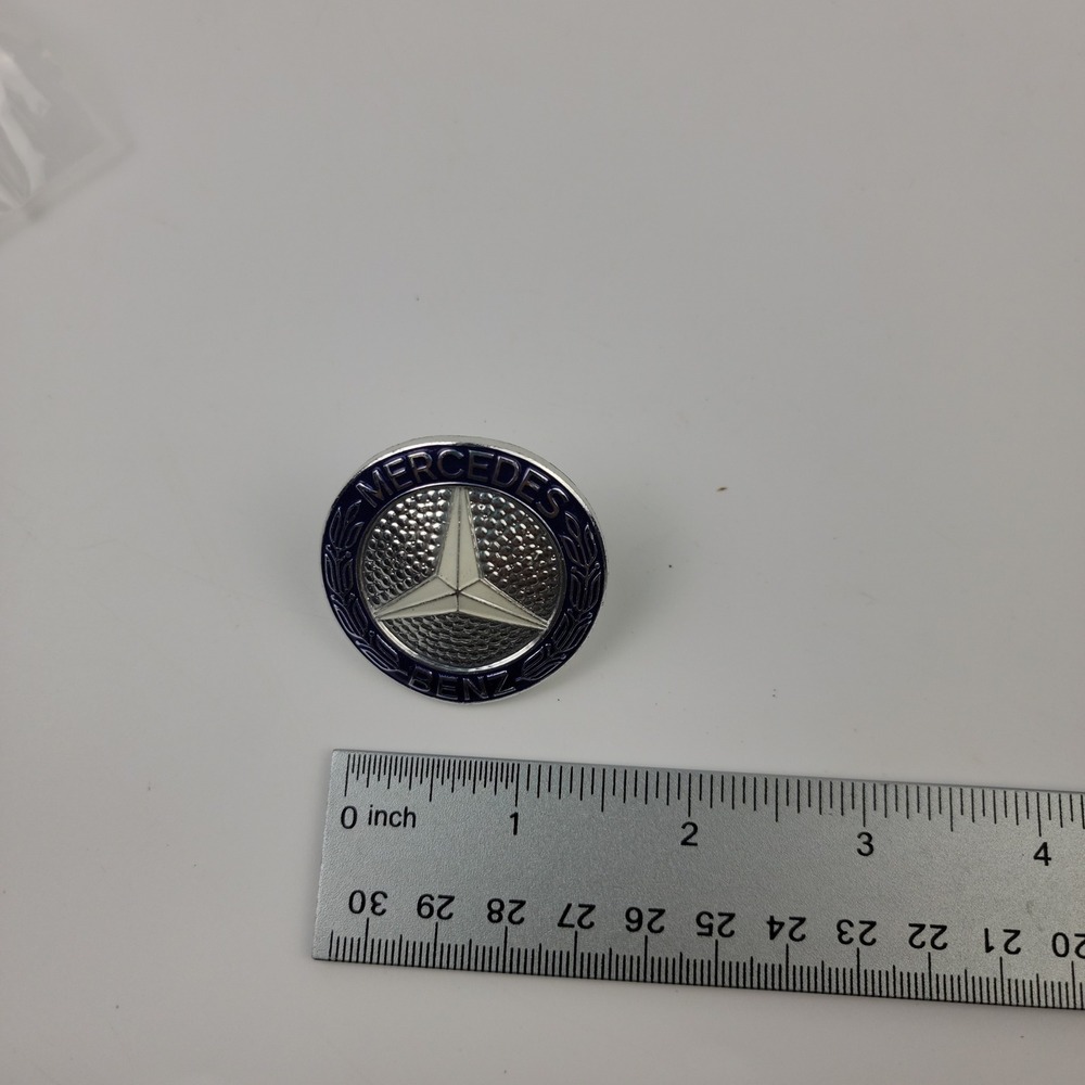 Mercedes Benz Blue Silver Laurel Wreath Star Emblem Badge 126 1.5 Inch